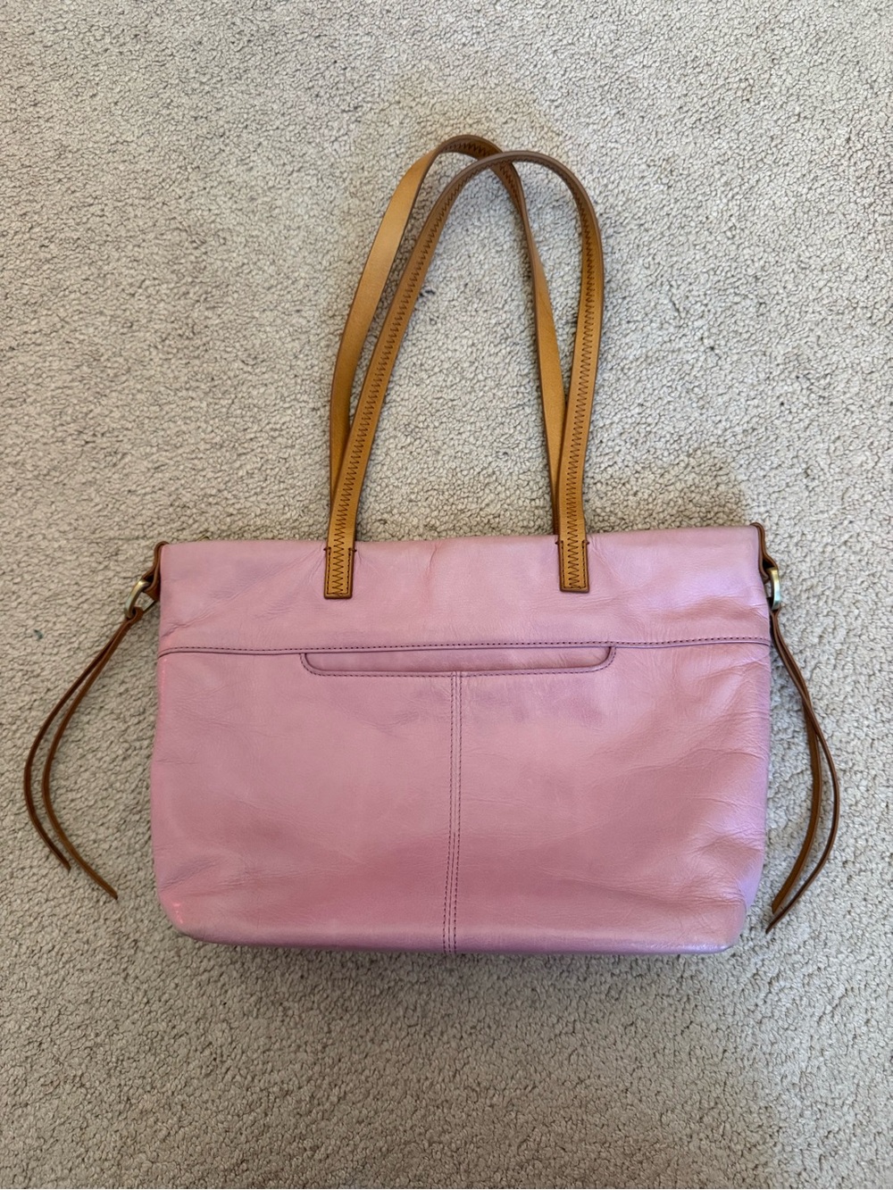 Hobo Cicely Pink Leather Tote Bag with Tan Handles - Picture 2 of 4